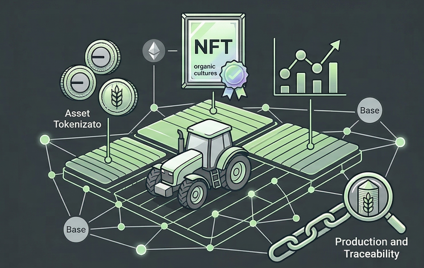 Blockchain integration for agriculture - NFTs, tokenization, traceability