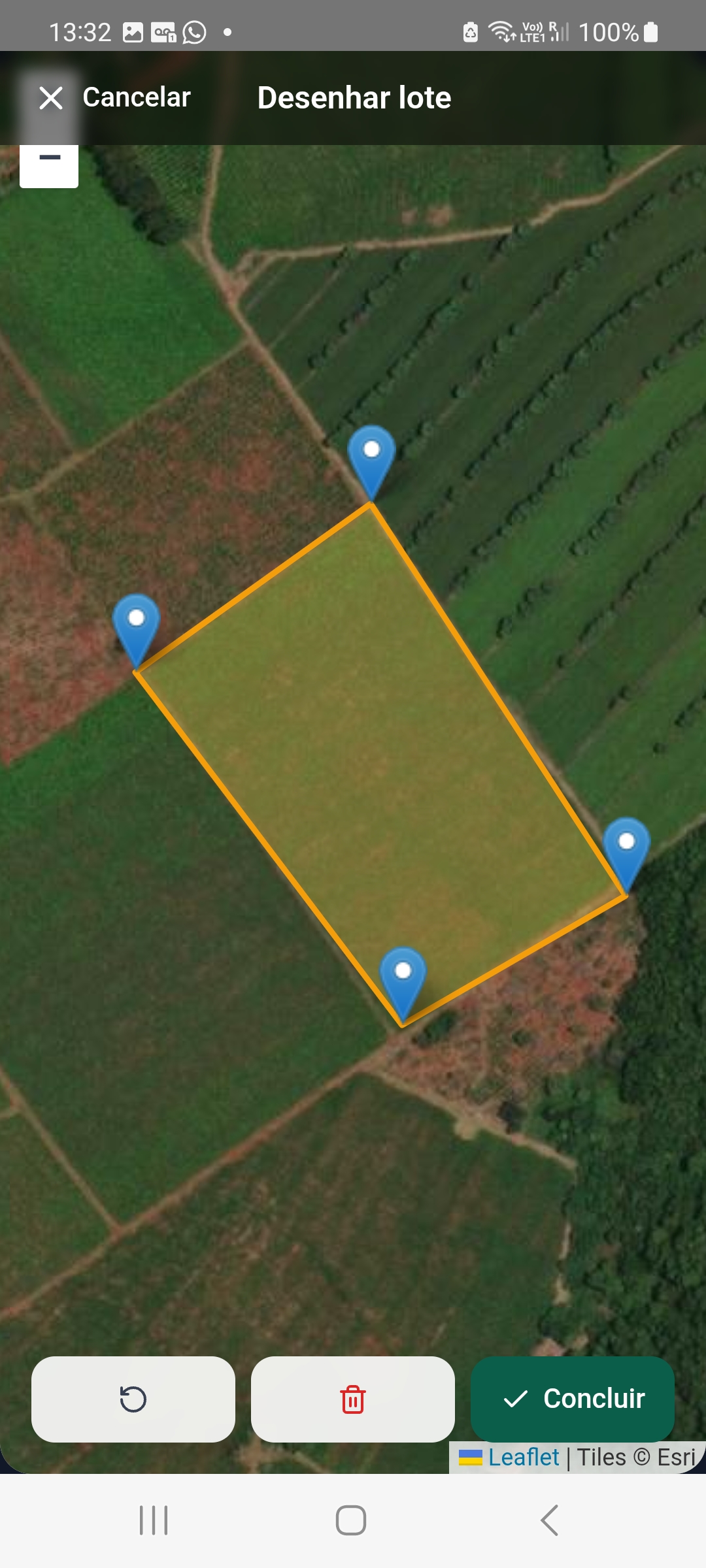 Drawing field on satellite map